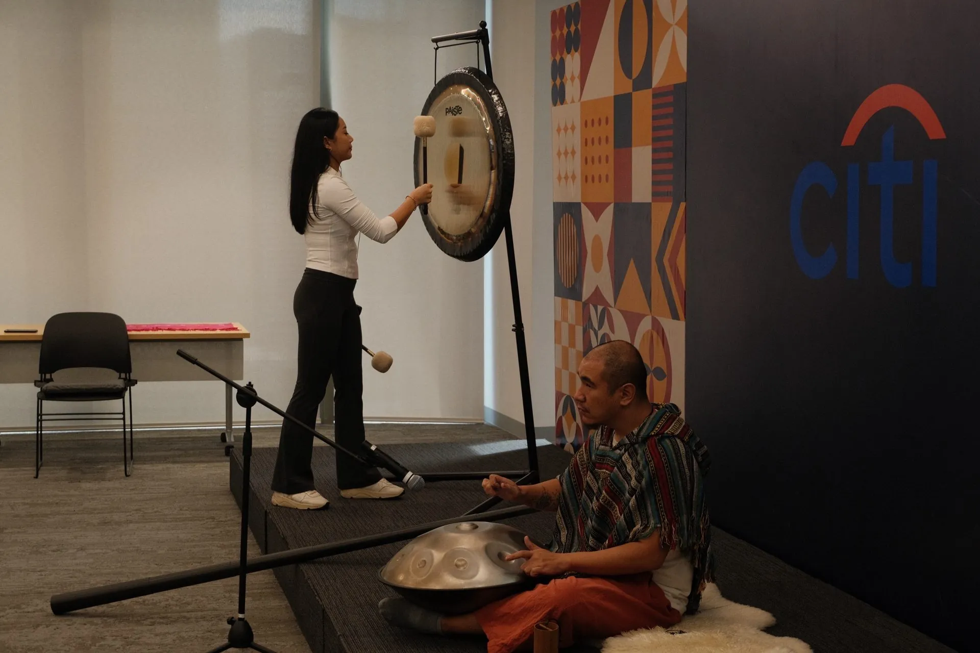 Corporate gong bath performance at Citi